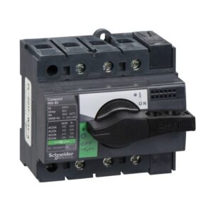 شنايدر إليكتريك مفتاح قاطع Compact INS80، مع مقبض دوار أسود، 80 أمبير، 3 أقطاب