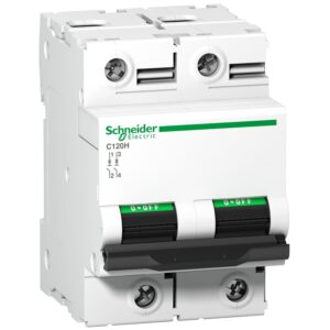 شنايدر إليكتريك مفتاح دوائر صغير (Acti9 C120H)، 2P، 100A، منحنى C، 15kA IEC 60898-1، 15kA IEC 60947-2
