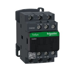 شنايدر إليكتريك Control Relay، Tesys Deca، 3 مفتوحة تلقائيًا + 2 مغلقة تلقائيًا، 0 إلى 690 فولت، 24 فولت تيار متردد 50/60 هرتز ملف قياسي، مشبك برغي