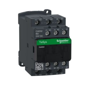 شنايدر إليكتريك Control Relay، Tesys Deca، 3 مفتوحة تلقائيًا + 2 مغلقة تلقائيًا، 0 إلى 690 فولت، 24 فولت تيار مستمر ملف قياسي، مشبك برغي