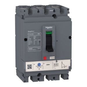 Circuit breaker EasyPact CVS160B, 25 kA at 415 VAC, 125A rating thermal magnetic TM-D trip unit, 3P 3d